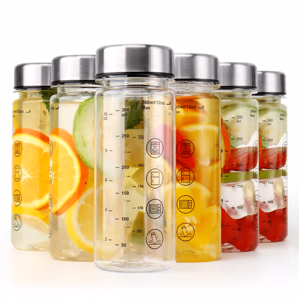 6 Pack Juice Bottles with Caps